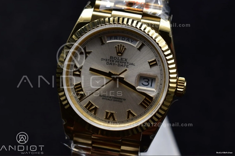 Markers President Weight) Silver 904L with YG on Bracelet 36 699 Best Durable DayDate Steel Dial Edition Roman V5 (Gain QF vr3255 0903